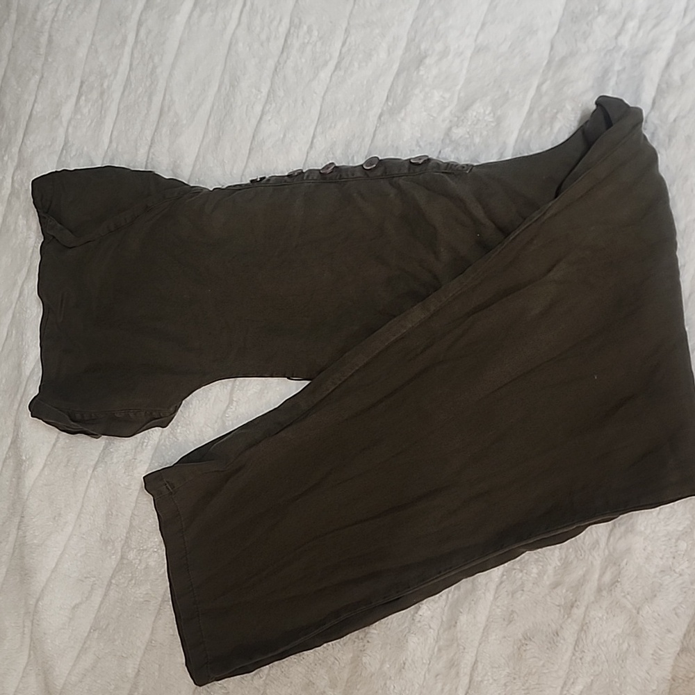 Mango Khaki Button-Down Jumpsuit - image 8